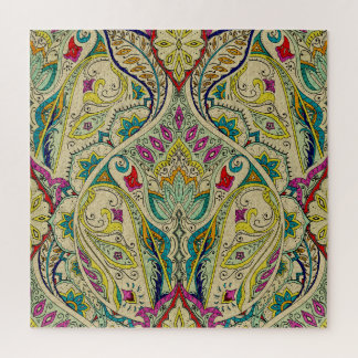 India paisley pattern, bohemian border. jigsaw puzzle