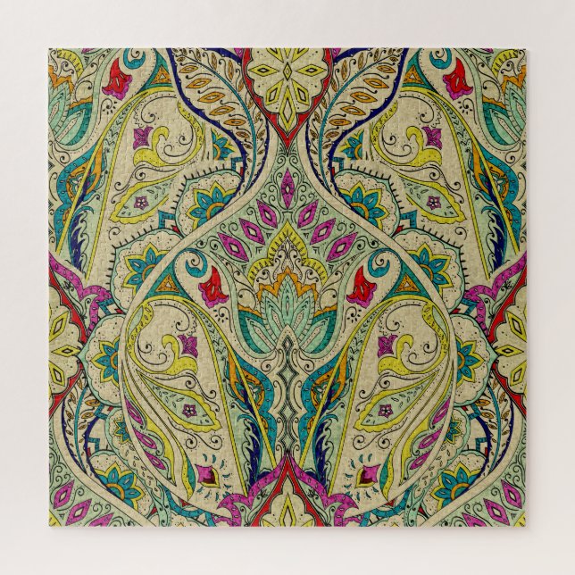 India paisley pattern, bohemian border. jigsaw puzzle (Vertical)