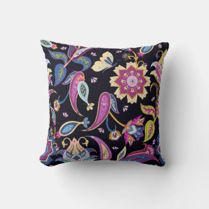 India paisley pattern throw pillow