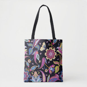 India paisley pattern tote bag