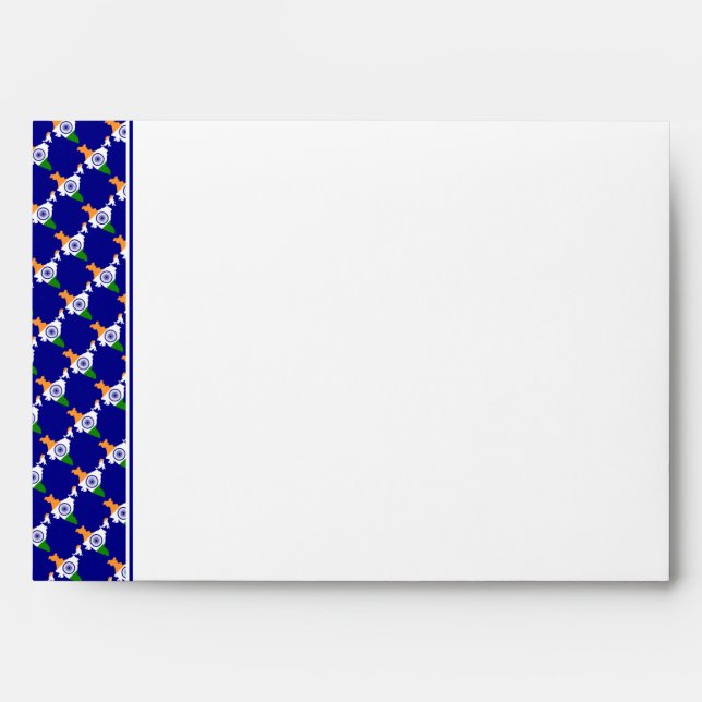 INDIA Patriotic Personalized Business BLUE Envelope (Front)
