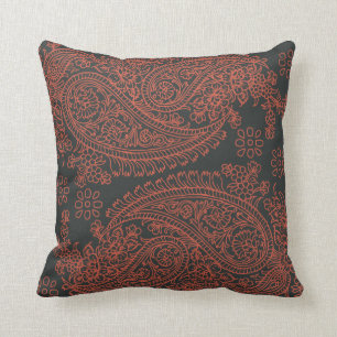 India print paisley pattern throw pillow