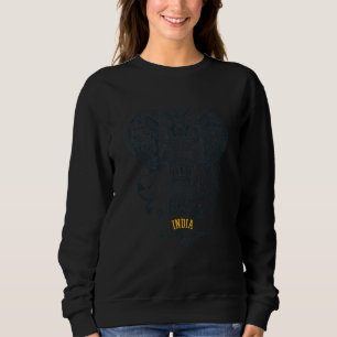 India Proud Flag Day Hindi Sikh Love Elephants Gan Sweatshirt