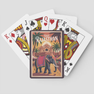 India Rajasthan Illustration Travel Art Vintage Playing Cards