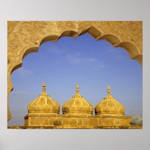 India, Rajasthan, Jaisalmer. Sandstone domes Poster
