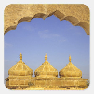 India, Rajasthan, Jaisalmer. Sandstone domes Square Sticker