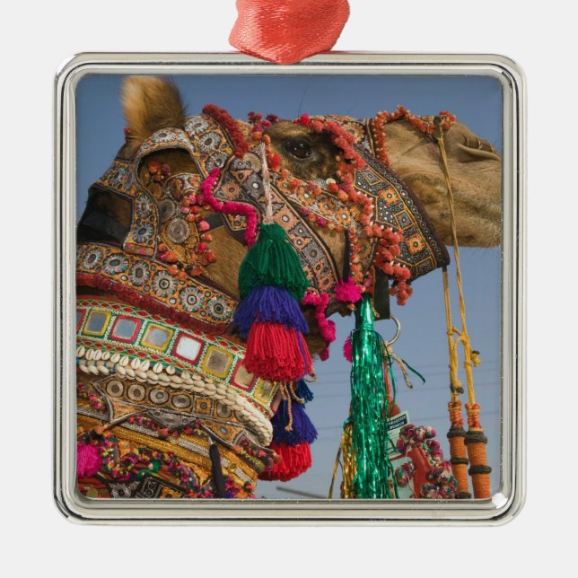 INDIA, Rajasthan, Pushkar: PUSHKAR CAMEL FAIR, Metal Ornament (Front)