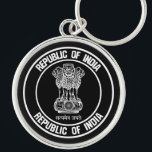 India Round Emblem Keychain<br><div class="desc">India Round Emblem</div>