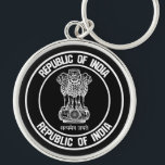 India Round Emblem Keychain<br><div class="desc">India Round Emblem</div>