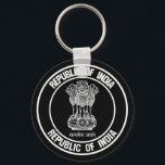 India Round Emblem Keychain<br><div class="desc">India Round Emblem</div>