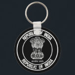 India Round Emblem Keychain<br><div class="desc">India Round Emblem</div>