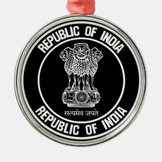 India Round Emblem Metal Ornament