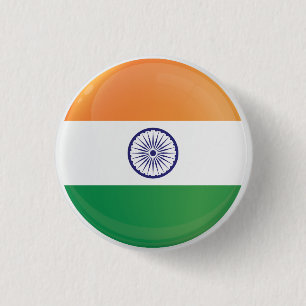 India  Round Icon Flag 1 Inch Round Button