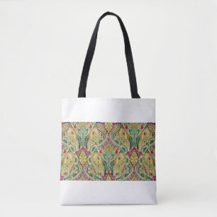 India seamless paisley pattern, decorative border. tote bag