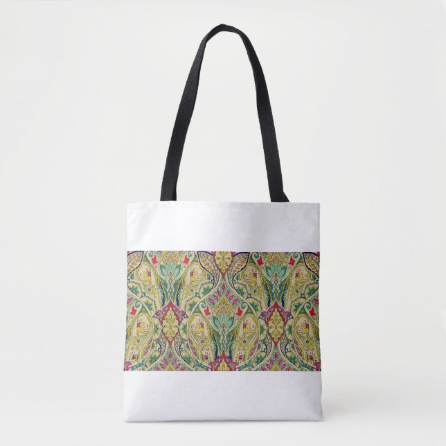 India seamless paisley pattern, decorative border. tote bag (Front)