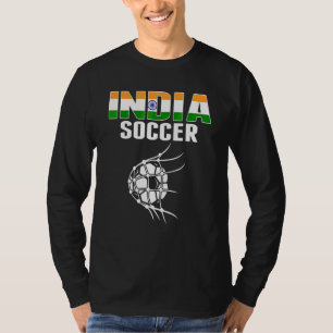 India Soccer Ball In Net Goal Indian Football Sup T-Shirt