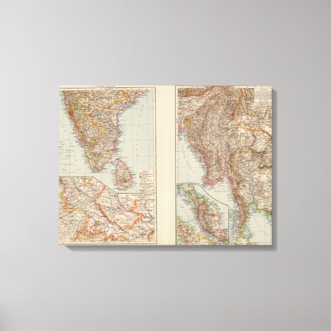 India South, Burma, Malay Peninsula Canvas Print (Front)