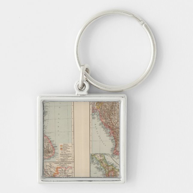 India South, Burma, Malay Peninsula Keychain (Front)