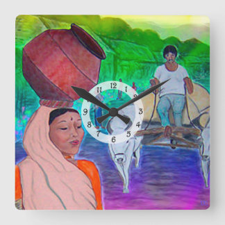 India Square Wall Clock