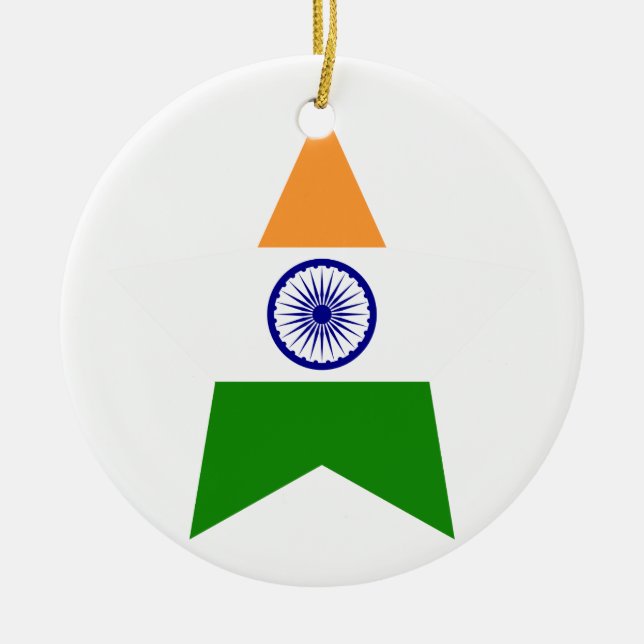 India Star Ceramic Ornament (Front)