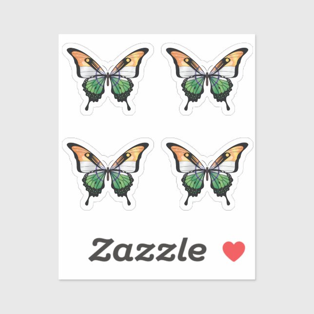 India Swallowtail Butterfly Flag Sticker (Sheet)