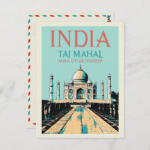 India Taj Mahal in Uttar Pradesh Postcard