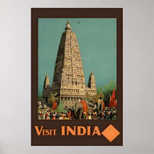 India Temple Print Indian Art Travel Poste