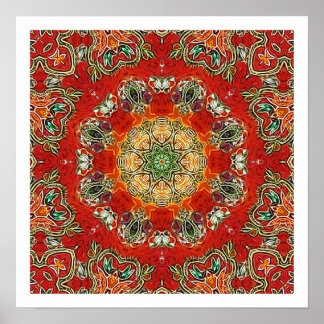 India Tile Mandala Poster