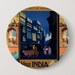 India Travel Poster collage button