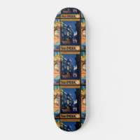 India Travel Poster collage skateboards