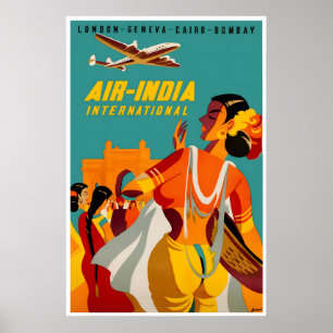 India Travel Poster Indian Art Print Air-India