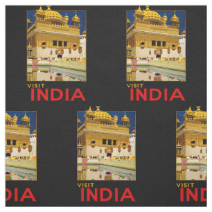India travel poster indian vintage art fabric