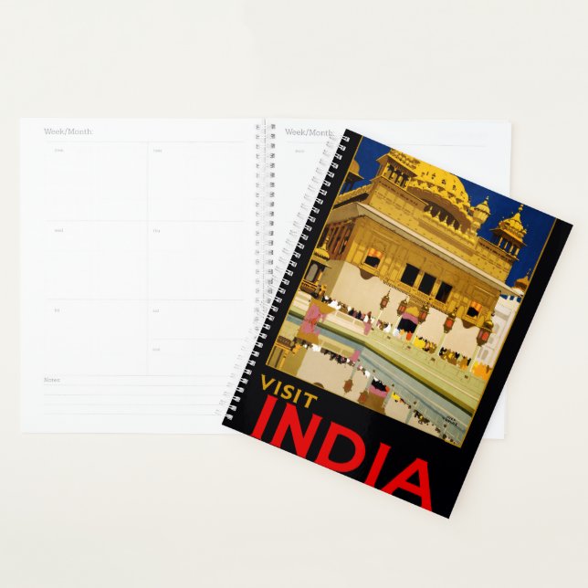 India travel poster indian vintage art planner (Display)