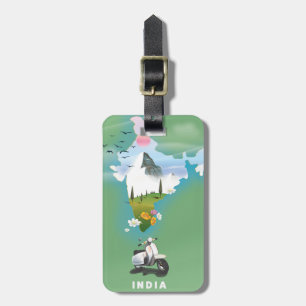 India travel poster luggage tag