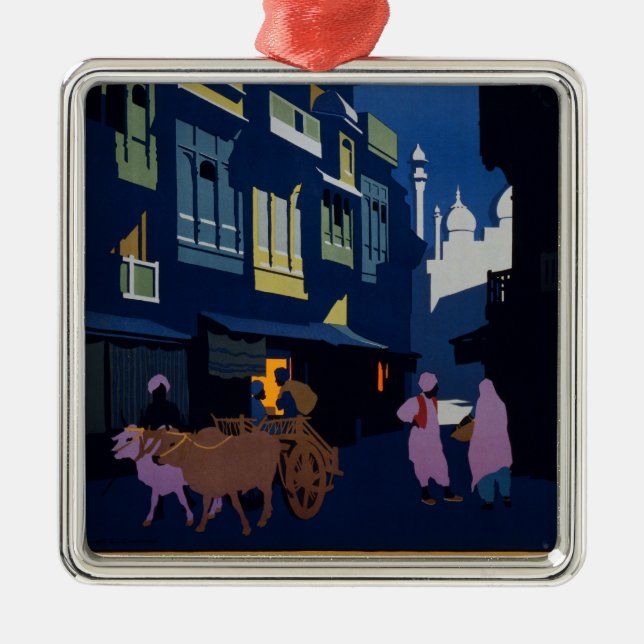 India Travel Poster ornament (Front)