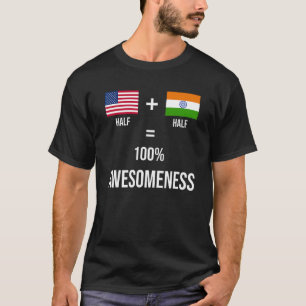 India USA Shirt Awesome Flags Indian American