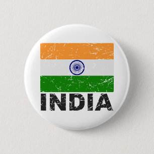 India Vintage Flag 2 Inch Round Button