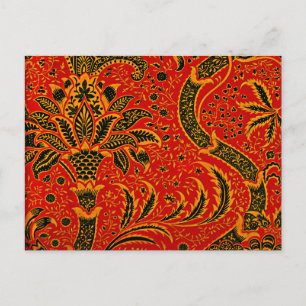 India, vintage pattern by William Morris Postcard