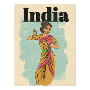 India vintage travel poster