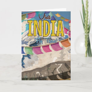 India Vintage Travel poster Holiday Card