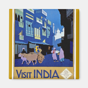India - Vintage Travel - Visit India Magnet