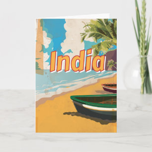 India Vintage vacation Poster Holiday Card