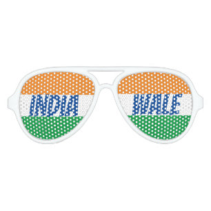 India Wale Tiranga Indian Tricolour Flag  Aviator Sunglasses