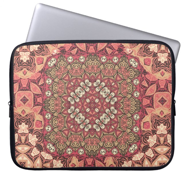 Indian abstract medallion pattern. Boho and gypsy  Laptop Sleeve (Front)