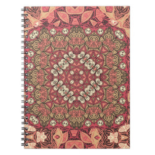 Indian abstract medallion pattern. Boho and gypsy  Notebook