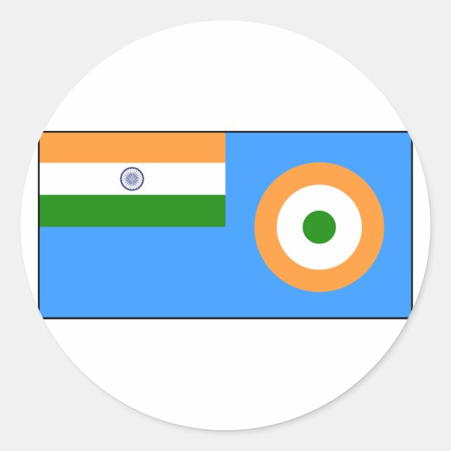 Indian Air Force Flag Classic Round Sticker (Front)