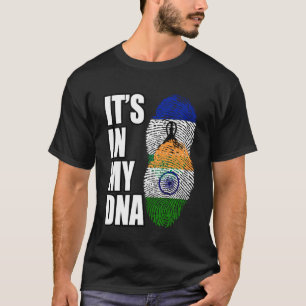 Indian And Basotho Mix DNA Heritage Flag T-Shirt