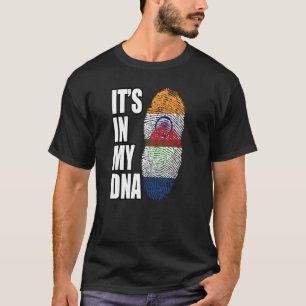 Indian And Dutch Mix DNA Flag Heritage T-Shirt