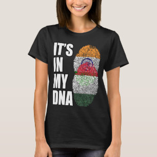 Indian And Hungarian Mix DNA Flag Heritage T-Shirt
