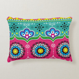 Indian and Pakistani truck art design, Jingle truc Accent Pillow